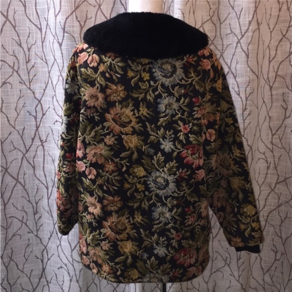 Vintage heavy lined winter jacket fur neckline - Picture 5 of 7